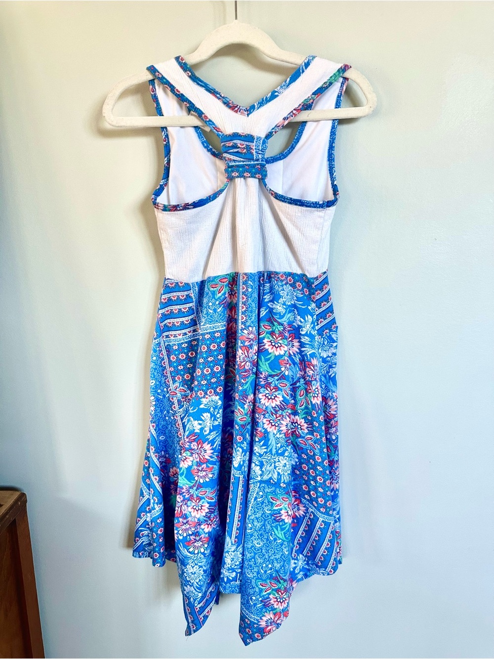 Jona Michelle Girls Size 8 Blue Floral Boho Midi Dress Embroidered High Low - Picture 3 of 9